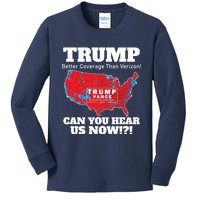 Donald Trump Better Coverage Can You Hear Us Now Electoral Map 2024 Kids Long Sleeve Shirt