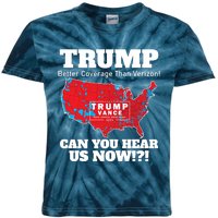 Donald Trump Better Coverage Can You Hear Us Now Electoral Map 2024 Kids Tie-Dye T-Shirt