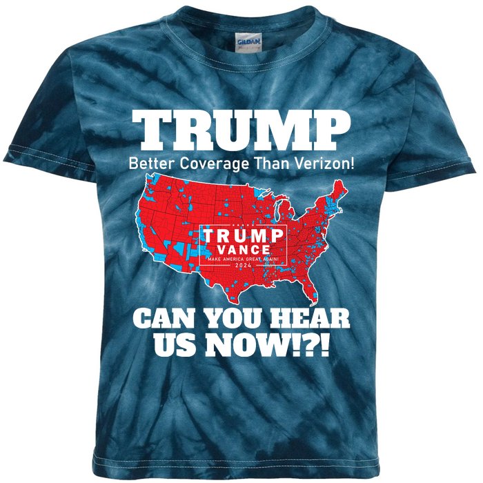 Donald Trump Better Coverage Can You Hear Us Now Electoral Map 2024 Kids Tie-Dye T-Shirt