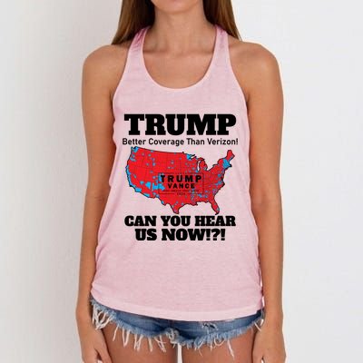 Donald Trump Better Coverage Can You Hear Us Now Electoral Map 2024 Women's Knotted Racerback Tank