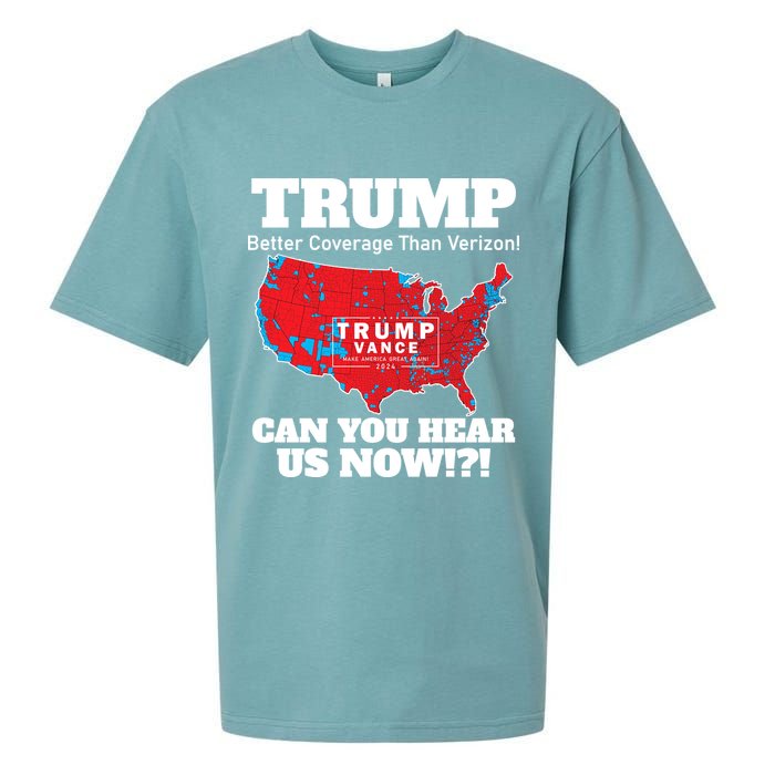 Donald Trump Better Coverage Can You Hear Us Now Electoral Map 2024 Sueded Cloud Jersey T-Shirt