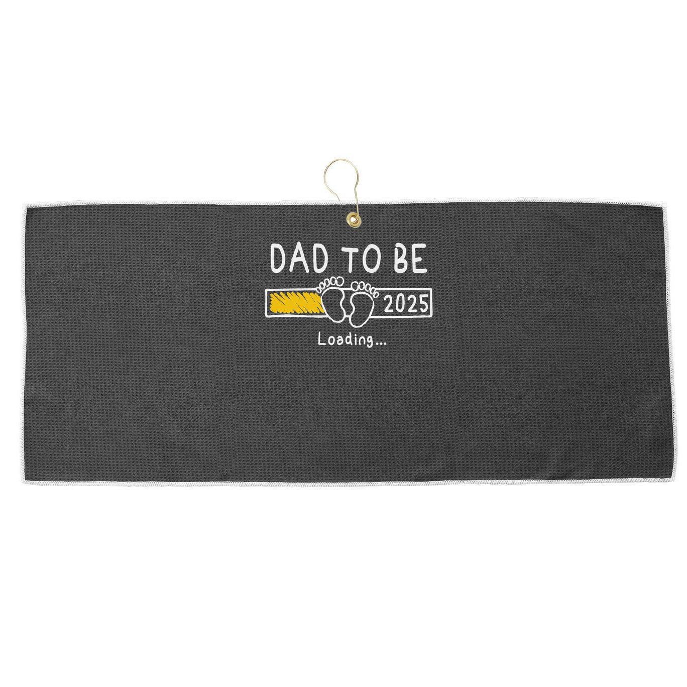 Dad To Be 2025 Dad Est 2025  Large Microfiber Waffle Golf Towel
