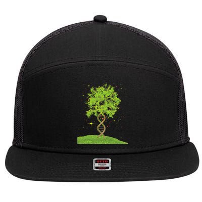 DNA Tree Biologist Biology Student Science Earth Day 7 Panel Mesh Trucker Snapback Hat