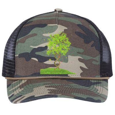 DNA Tree Biologist Biology Student Science Earth Day Retro Rope Trucker Hat Cap