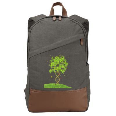 DNA Tree Biologist Biology Student Science Earth Day Cotton Canvas Backpack