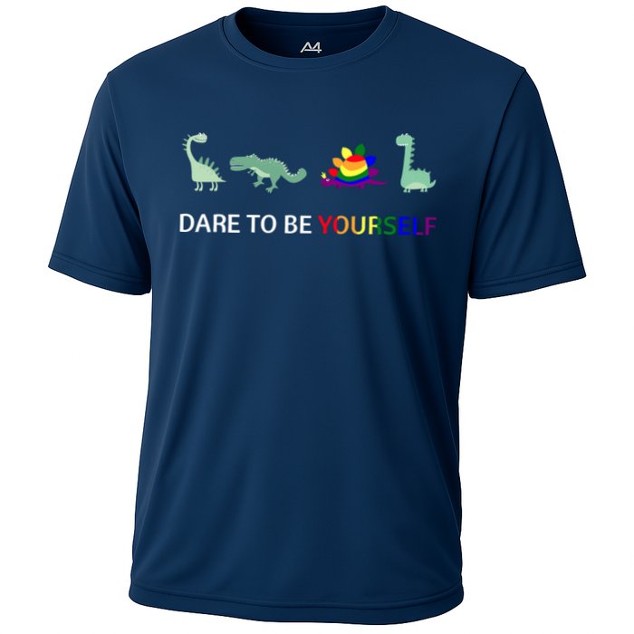 Dare To Be Yourself Cute Dinosaur Rainbow Pride Performance Shirt