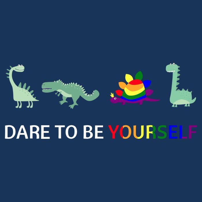 Dare To Be Yourself Cute Dinosaur Rainbow Pride Performance Shirt