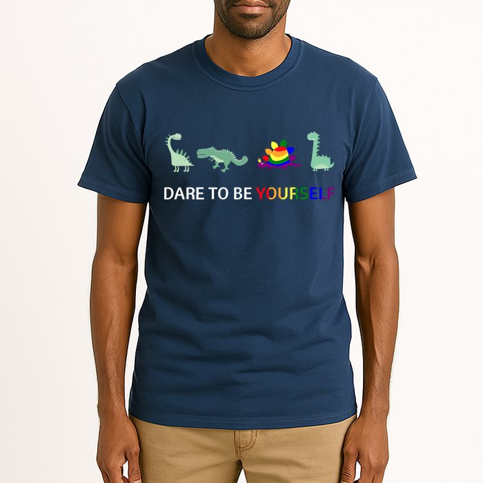 Dare To Be Yourself Cute Dinosaur Rainbow Pride Tall T-Shirt