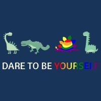 Dare To Be Yourself Cute Dinosaur Rainbow Pride Tall T-Shirt