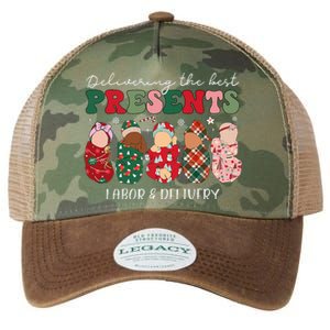 Delivering The Best Presents Labor Delivery Nurse Christmas Legacy Tie Dye Trucker Hat