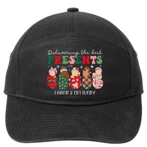 Delivering The Best Presents Labor Delivery Nurse Christmas 7-Panel Snapback Hat