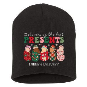 Delivering The Best Presents Labor Delivery Nurse Christmas Short Acrylic Beanie