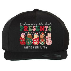 Delivering The Best Presents Labor Delivery Nurse Christmas Wool Snapback Cap