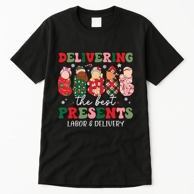 Delivering The Best Presents Labor Delivery Nurse Christmas Tall T-Shirt