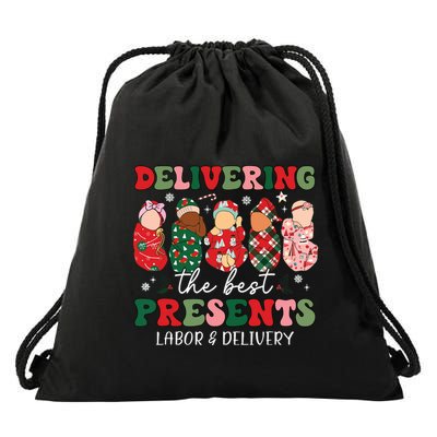 Delivering The Best Presents Labor Delivery Nurse Christmas Drawstring Bag
