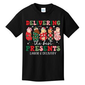 Delivering The Best Presents Labor Delivery Nurse Christmas Kids T-Shirt