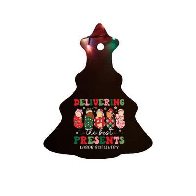 Delivering The Best Presents Labor Delivery Nurse Christmas Ceramic Tree Ornament