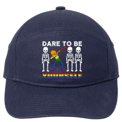 Dare To Be Yourself Different Rainbow Pride Lgbtq Gift 7-Panel Snapback Hat