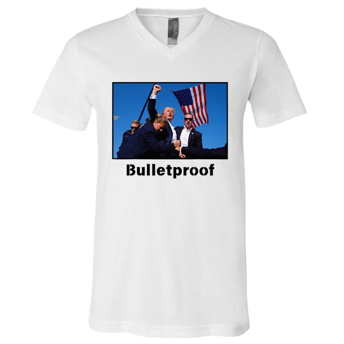 Donald Trump Bulletproof 2024 Presidential Candidate 45 V-Neck T-Shirt