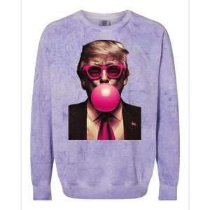 Donald Trump Bubble Gum Funny Retro Colorblast Crewneck Sweatshirt