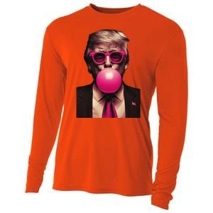 Donald Trump Bubble Gum Funny Retro Cooling Performance Long Sleeve Crew