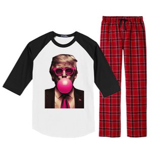 Donald Trump Bubble Gum Funny Retro Raglan Sleeve Pajama Set