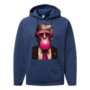 Donald Trump Bubble Gum Funny Retro Performance Fleece Hoodie