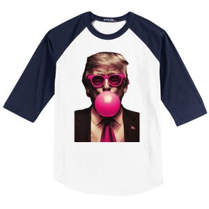 Donald Trump Bubble Gum Funny Retro Baseball Sleeve Shirt