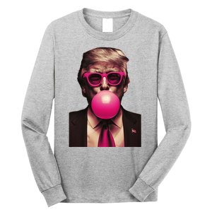 Donald Trump Bubble Gum Funny Retro Long Sleeve Shirt