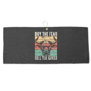 Day Trader Buy The Fear Sell The Greed Stock Market Large Microfiber Waffle Golf Towel