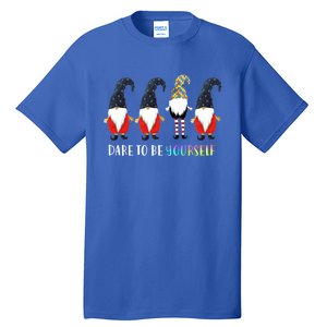 Dare To Be Yourself Gnome Gnomies Autism Awareness Gift Tall T-Shirt