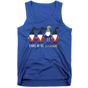 Dare To Be Yourself Gnome Gnomies Autism Awareness Gift Tank Top