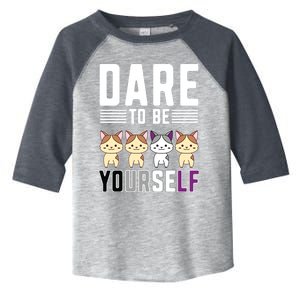 Dare To Be Yourself Kawaii Asexual Cat Asexuality Pride Gift Toddler Fine Jersey T-Shirt