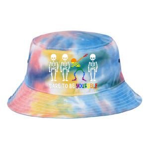 Dare To Be Yourself Autism Awareness Cute Lgbt Pride Gift Tie Dye Newport Bucket Hat