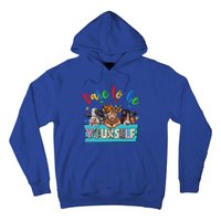 Dare To Be Yourself Autism Awareness Highland Cow Print Gift Hoodie