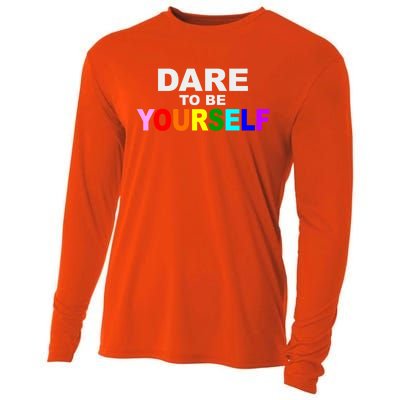 Dare To Be Yourself Lgbtq Rainbow Pride Gift Cooling Performance Long Sleeve Crew