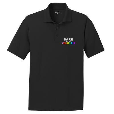 Dare To Be Yourself Lgbtq Rainbow Pride Gift PosiCharge RacerMesh Polo