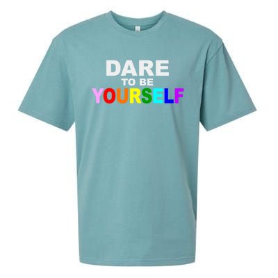 Dare To Be Yourself Lgbtq Rainbow Pride Gift Sueded Cloud Jersey T-Shirt