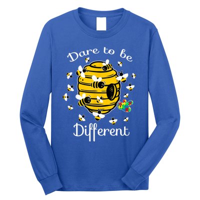 Dare To Be Different Bee Puzzle Cool Autism Awareness Gift Long Sleeve Shirt