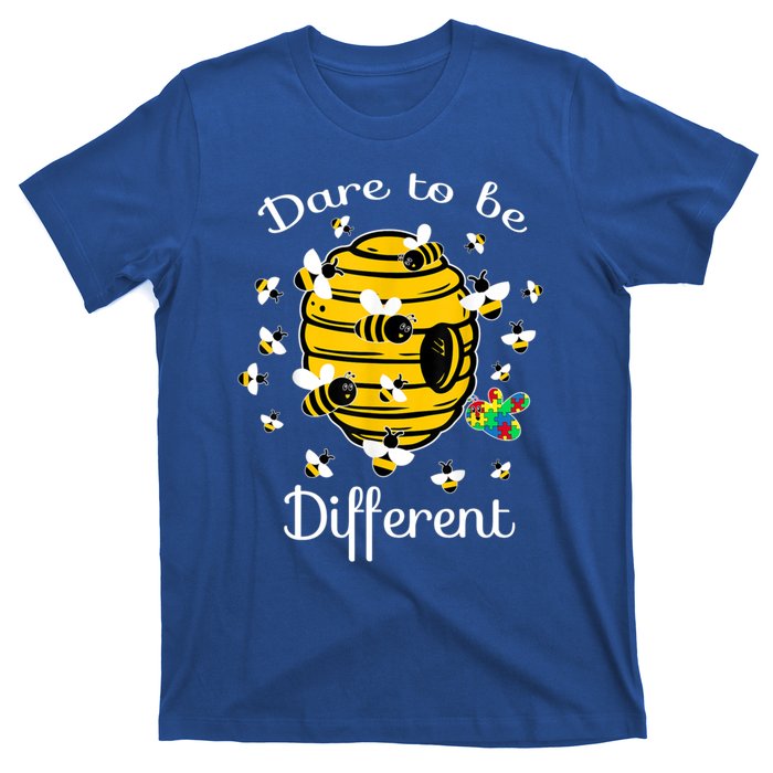 Dare To Be Different Bee Puzzle Cool Autism Awareness Gift T-Shirt