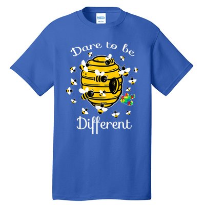 Dare To Be Different Bee Puzzle Cool Autism Awareness Gift Tall T-Shirt