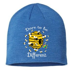 Dare To Be Different Bee Puzzle Cool Autism Awareness Gift Sustainable Beanie