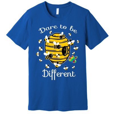 Dare To Be Different Bee Puzzle Cool Autism Awareness Gift Premium T-Shirt