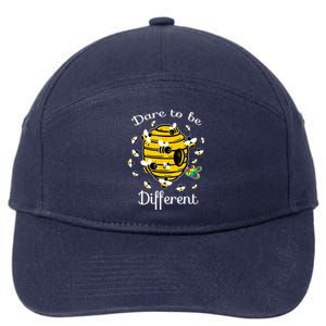 Dare To Be Different Bee Puzzle Cool Autism Awareness Gift 7-Panel Snapback Hat