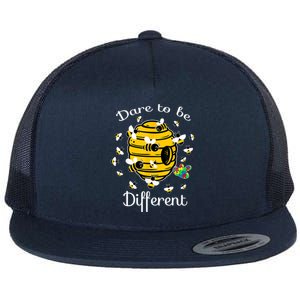 Dare To Be Different Bee Puzzle Cool Autism Awareness Gift Flat Bill Trucker Hat