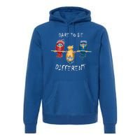 Dare To Be Different Rebel Autism Unique Rainbow Great Gift Premium Hoodie