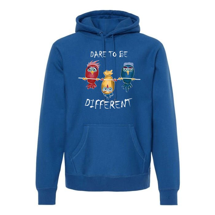 Dare To Be Different Rebel Autism Unique Rainbow Great Gift Premium Hoodie