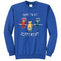 Dare To Be Different Rebel Autism Unique Rainbow Great Gift Tall Sweatshirt