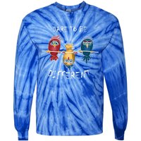 Dare To Be Different Rebel Autism Unique Rainbow Great Gift Tie-Dye Long Sleeve Shirt