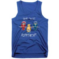 Dare To Be Different Rebel Autism Unique Rainbow Great Gift Tank Top